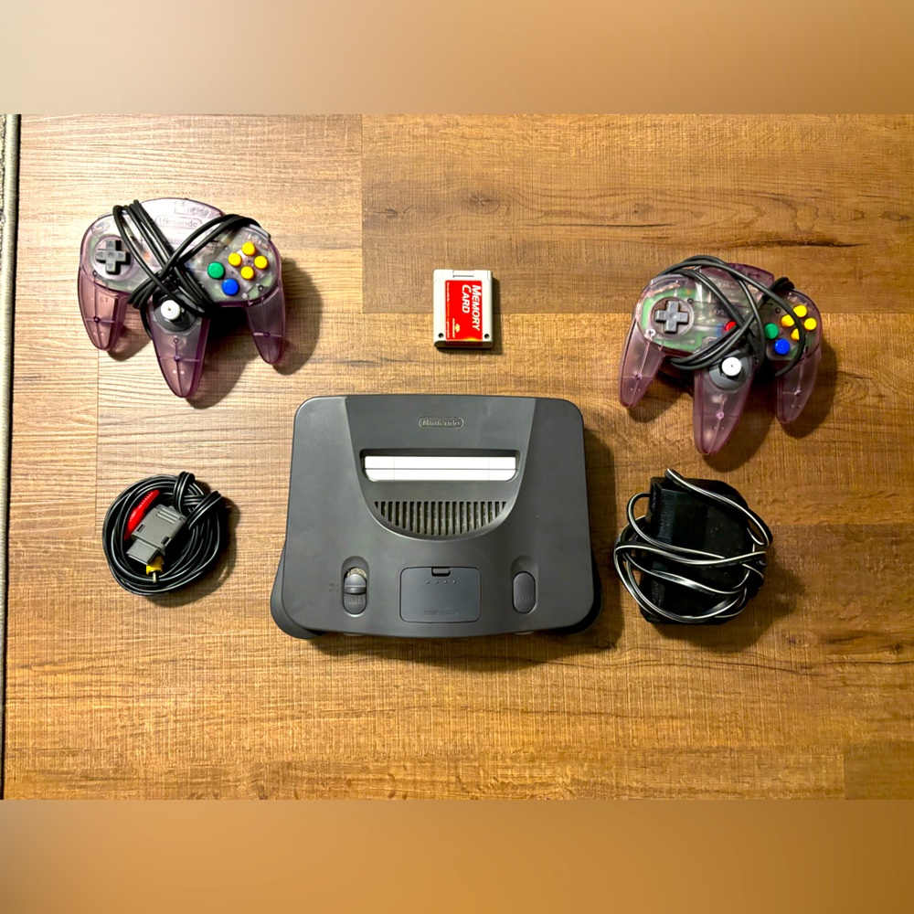 N64 with 2 controllers and cables